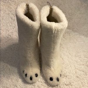Anya Hindmarch Shearling Bear Paw Boots